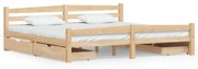 vidaXL Bedframe met 4 lades massief grenenhout 200x200 cm