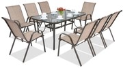 Stalen dining tuinset Modena Bruin voor 8 personen Garden Point