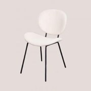 Set Van 2 Eetkamerstoelen In Laure Schapenvacht White & Zwart - Sklum