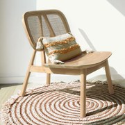 Kave Home Nadra Teak Design Fauteuil Met Rotan