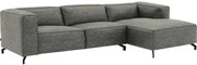 Goossens Bank Calvin grijs, micro leer, 3-zits, modern design