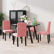 vidaXL Eetkamerstoelen 4 st fluweel roze