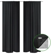 vidaXL Gordijnen verduisterend 2 st dubbellaags 140x245 cm zwart