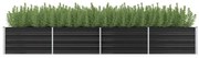 vidaXL Plantenbak verhoogd 320x80x45 cm gegalvaniseerd staal antraciet