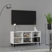 vidaXL Tv-meubel met metalen poten 103,5x30x50 cm hoogglans wit