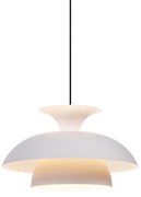 Scandinavische hanglamp beige met witte binnenkant - Titus