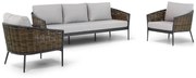 Stoel en Bank Loungeset 5 personen Aluminium/wicker Taupe  Coco Coco Palm