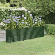 vidaXL Plantenbak 260x40x68 cm gepoedercoat staal groen