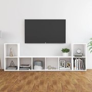 vidaXL 3-delige Tv-meubelset bewerkt hout wit