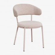 Verilo Bouclé Stoffen Eetkamerstoel Bouclé Roze - Sklum