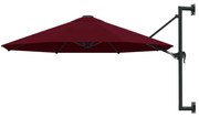 vidaXL Wandparasol met metalen paal 300 cm bordeauxrood