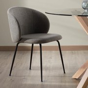 Kave Home Minna Donkergrijze Stoel Met Ronde Rugleuning