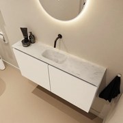 Mondiaz Ture DLux toiletmeubel 100cm talc met wastafel opalo midden zonder kraangat