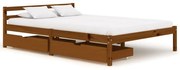 vidaXL Bedframe met 2 lades massief grenenhout honingbruin 140x200 cm