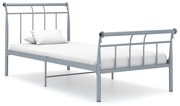 vidaXL Bedframe metaal grijs 90x200 cm