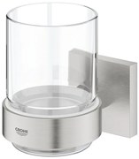 GROHE Start Cube Bekerhouder - 9.5x10.6x7.2cm - met glas - supersteel 41097dc0