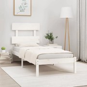 vidaXL Bedframe massief hout wit 90x190 cm 3FT6 Single