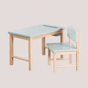 Dakota Kids Tafel- En Stoelen Set In Hout Celadon - Sklum