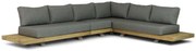 Hoek loungeset 6 personen Aluminium/Teak Old teak greywash Santika Furniture Santika