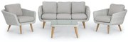 Garden Interiors Stoel-Bank Loungeset - MIRA - Wicker - Lichtgrijs - The Outsider