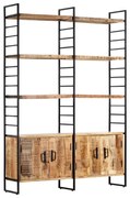 vidaXL Boekenkast met 4 schappen 124x30x180 cm ruw mangohout