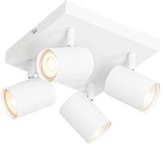 Moderne plafondlamp wit 4-lichts verstelbaar vierkant - Jeana Modern GU10 Binnenverlichting Lamp