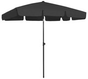 vidaXL Strandparasol 200x125 cm zwart