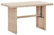 vidaXL Tuintafel 110x60x67 cm poly rattan beige