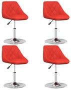 vidaXL Eetkamerstoelen 4 st kunstleer rood