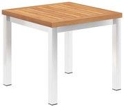 vidaXL Tuinbijzettafel 45x45x38 cm massief teakhout en roestvrij staal