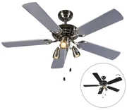Moderne Plafondventilator met lamp staal - Mistral 42 Modern GU10 rond Binnenverlichting Lamp