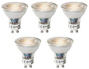 Set van 5 GU10 dimbare LED lamp 3W 200 lm 3000K