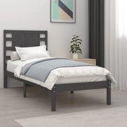 vidaXL Bedframe massief hout grijs 75x190 cm 2FT6 Small Single