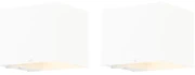 LED Set van 2 wandlampen wit met dimmer oplaadbaar - Joris Modern vierkant Binnenverlichting Lamp