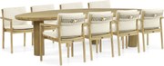 Tuinset 8 personen 300 cm Teak Old teak greywash Santika Furniture Santika