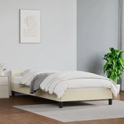 vidaXL Bedframe met hoofdbord kunstleer crèmekleurig 80x200 cm