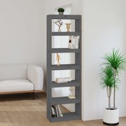 vidaXL Boekenkast/kamerscherm 60x30x199,5 cm massief grenenhout grijs