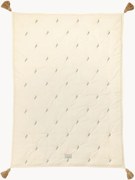 Doorgestikte knuffeldeken van biologisch katoen Blueberries