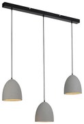 Moderne hanglamp zwart met grijs beton 3-lichts - Eton