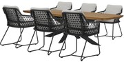 Taranto Lido dining tuinset 240x110xH75 cm 7 delig antraciet