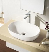 Sapho Rondane keramische waskom 60x42cm wit