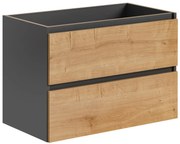 Comad Monako 821 FSC onderkast 80cm eiken/grijs