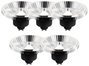 Set van 5 GU10 3-staps dimbaar in Kelvin LED lampen AR111 10W 800 lm 2700 - 3700K