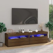 vidaXL Tv-meubelen met LED-verlichting 2 st 75x35x40 cm bruineiken