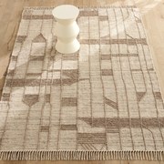 Handgeweven vloerkleed in wol en katoen, Baatha