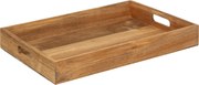 5Five Serveerblad– Acacia Hout – 42x30 cm – Met Handgrepen – Opstaande Rand – Bruin