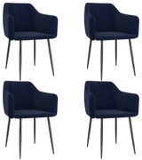 vidaXL Eetkamerstoelen 4 st fluweel blauw