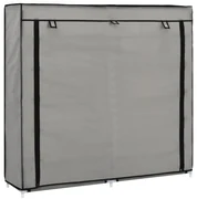 vidaXL Schoenenkast met hoes 115x28x110 cm stof grijs