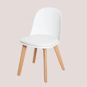 Eetkamerstoel In Polypropyleen En Beukenhout Belyna Wit - Sklum
