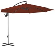 vidaXL Zweefparasol met stalen paal 300 cm terracottakleurig